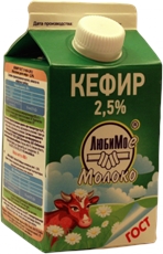 Кефир Любимое молоко 2.5%, 450г