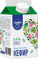 Кефир Любимое молоко 2.5%, 450г