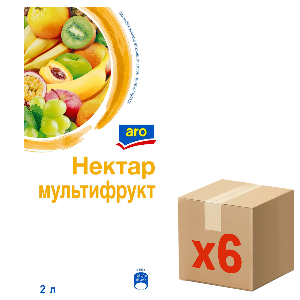 aro Нектар мультифруктовый, 2л x 6 шт