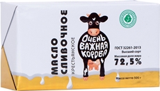 Масло сливочное Очень важная корова Крестьянское 72.5%, 500г
