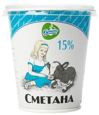 Сметана Купино 15%, 350г