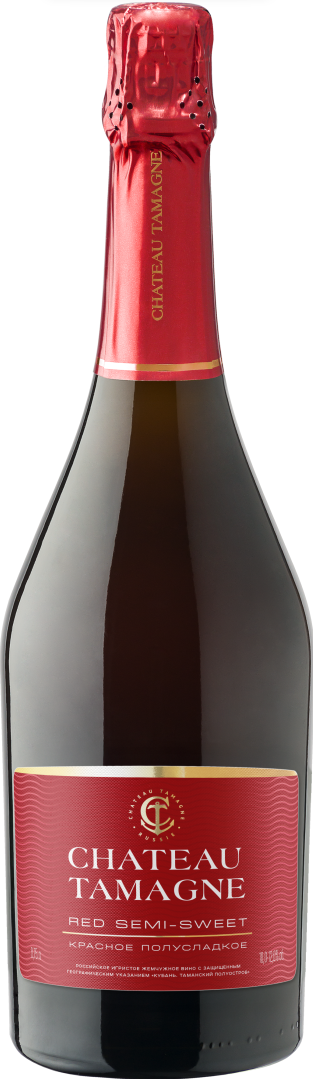 Вино игристое Chateau Tamagne красное полусладкое, 0.75л