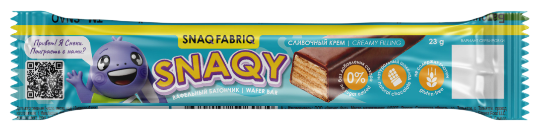Изображение товара Батончик вафельный Snaq Fabriq сливочный крем без сахара, 23г