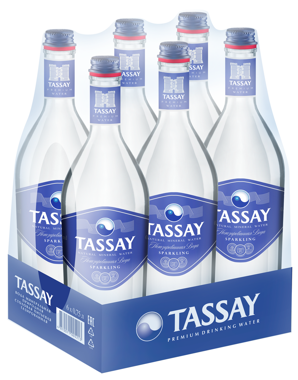 0,75Л ВОДА МИН TASSAY ГАЗ СТЕКЛО