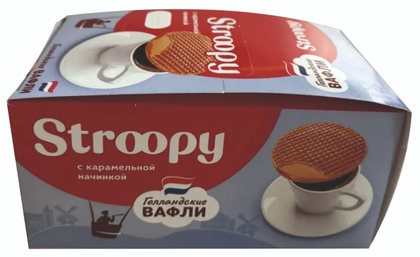 Вафли голландские Stroopy с карамельной начинкой, 30г x 20 шт