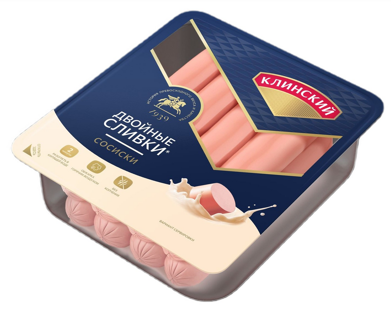 Сосиски Клинский Двойные сливки, 350г