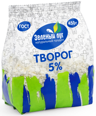 Творог Зеленый луг 5%, 450г