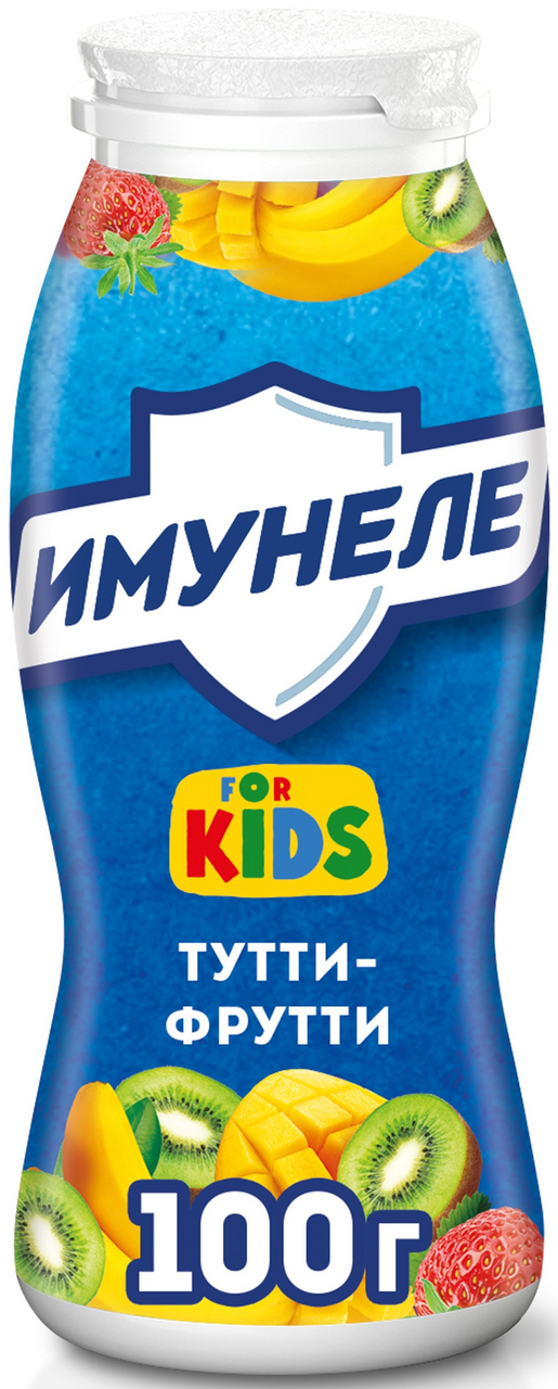 Изображение товара Напиток кисломолочный детский Имунеле For Kids Тутти-фрутти 1.5% с 3 лет, 100г