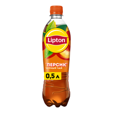 Холодный чай Lipton черный со вкусом персика, 500мл
