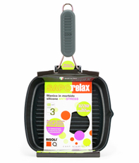 Сковорода-гриль Risoli Saporelax Grey со складной силиконовой ручкой, 26 х 26см