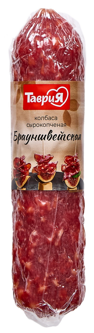 Колбаса Таврия Брауншвейгская полусухая сырокопченая, 300г