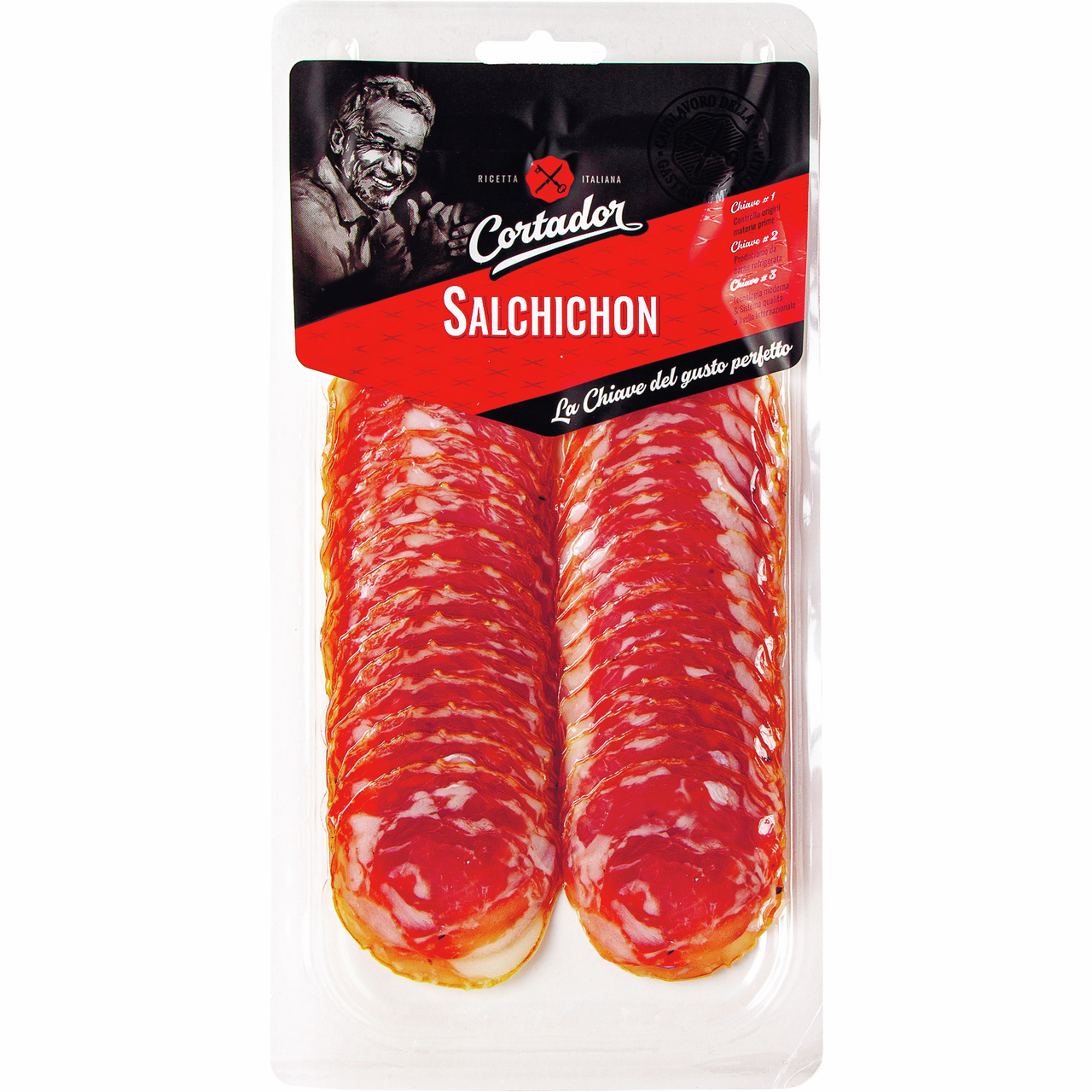 Колбаса Cortador Сальчичон сырокопченая нарезка, 80г