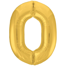 Шар-цифра 0 фольгированный Fiolento золотой
