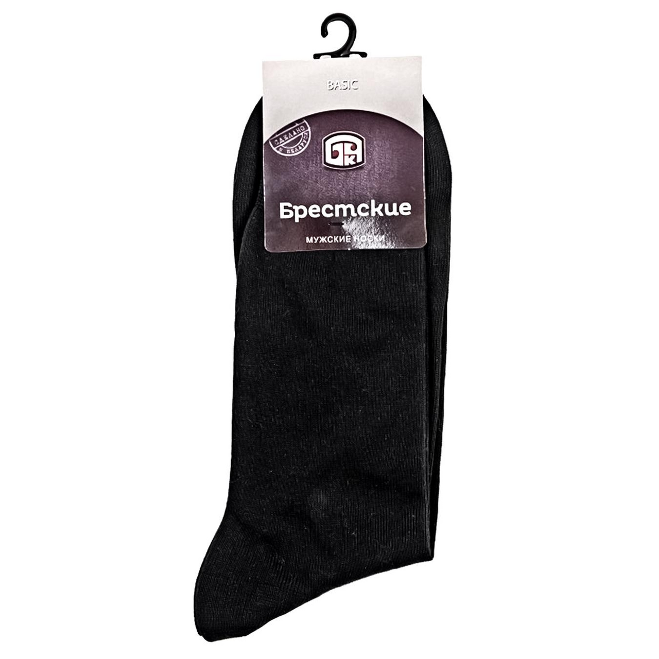 Носки мужские Брестские Basic черные в рубчик, 42-43