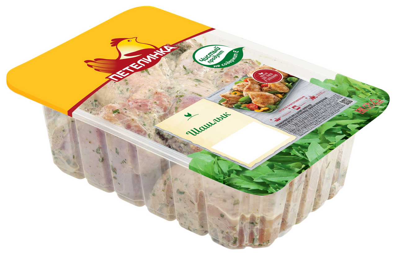 Шашлык из мяса цыпленка-бройлера Петелинка охлажденный, ~900г