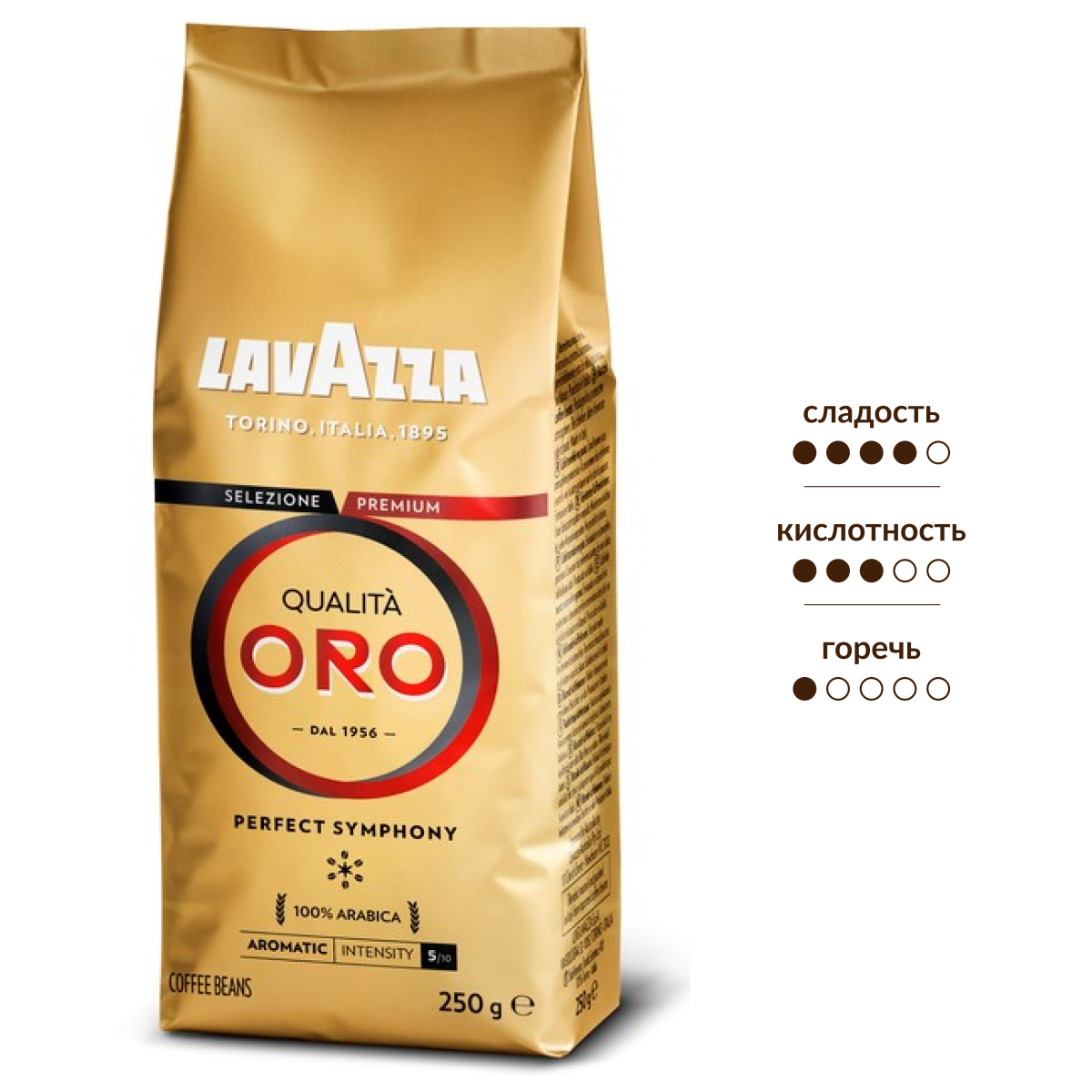 Изображение товара Кофе Lavazza Qualita Oro в зернах 250г - итальянский кофе для профессионалов и домашних бариста
