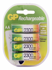 Батареи аккумуляторные GP AA 2300мАч, 4шт