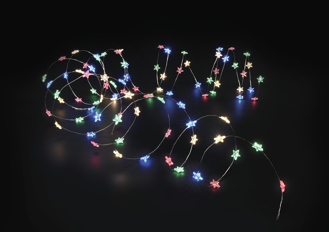 Tarrington House Гирлянда-нить звезды мультиколор 40Led, 2.3м