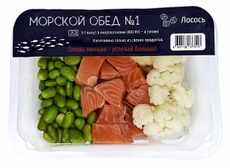 Лосось кусочки цветная капуста и бобы эдамаме охлажденный, 250г