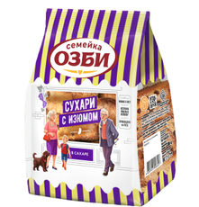 Сухари Семейка Озби с изюмом классические с отделкой сахаром, 300г