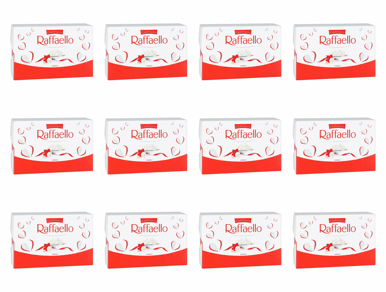Набор конфет Raffaello с цельным миндальным орехом в кокосовой обсыпке, 90г x 12 шт