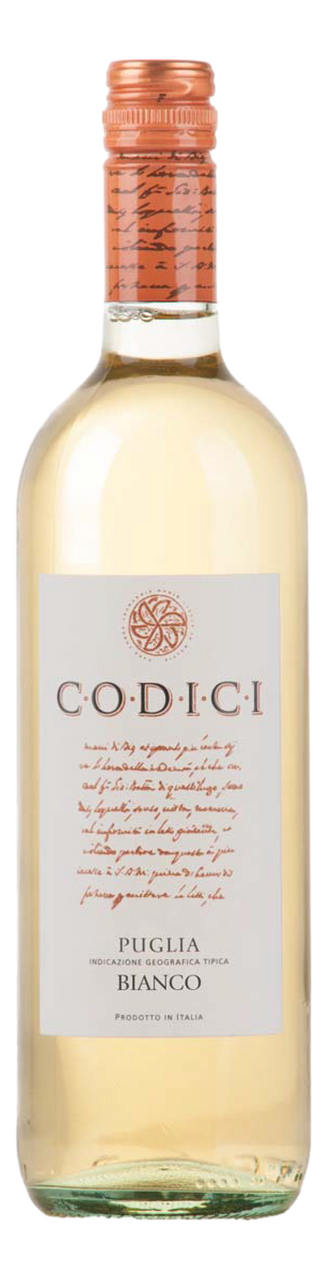 Изображение товара Вино Codici Puglia Bianco белое полусухое 0.75л итальянское для рыбных блюд