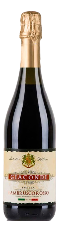 Вино игристое Giacondi Lambrusco красное полусладкое, 0.75л