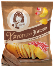 Чипсы Хрустящий картофель в ломтиках Бекон, 160г