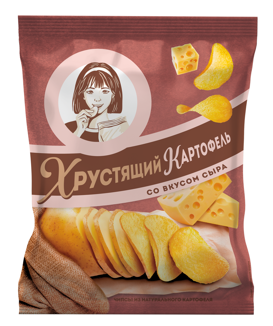 Чипсы Хрустящий картофель в ломтиках Сыр, 40г