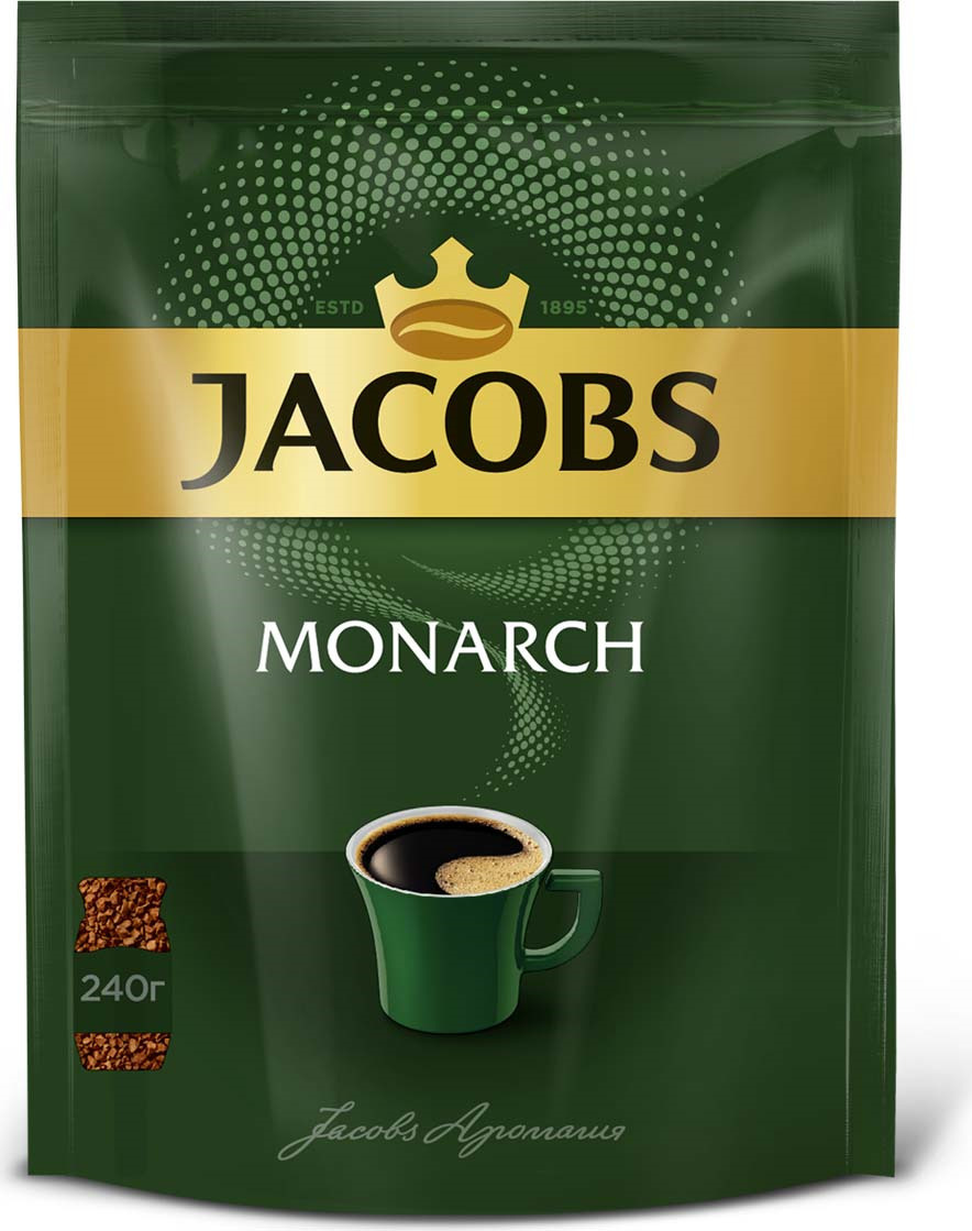 Кофе Jacobs Monarch классический растворимый сублимированный, 240г купить с  доставкой на дом, цены в интернет-магазине