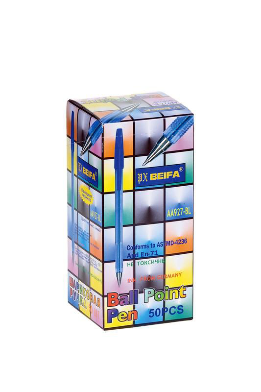 Ручки шариковые Beifa AA927 синие 0.4мм, 50шт