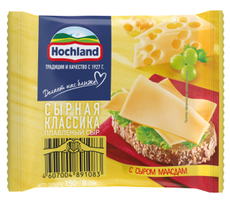 Сыр плавленый Hochland Маасдам в ломтиках, 150г