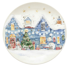 Тарелка десертная New Year Town Blue, 20см