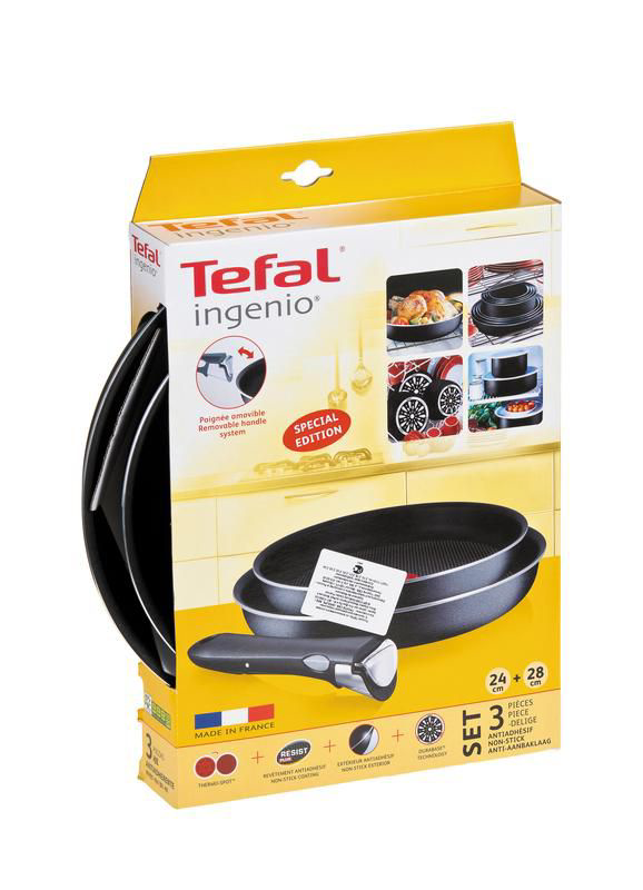 Набор TEFAL Ingenio black 24/28, 3пр купить с доставкой на дом, цены в ...