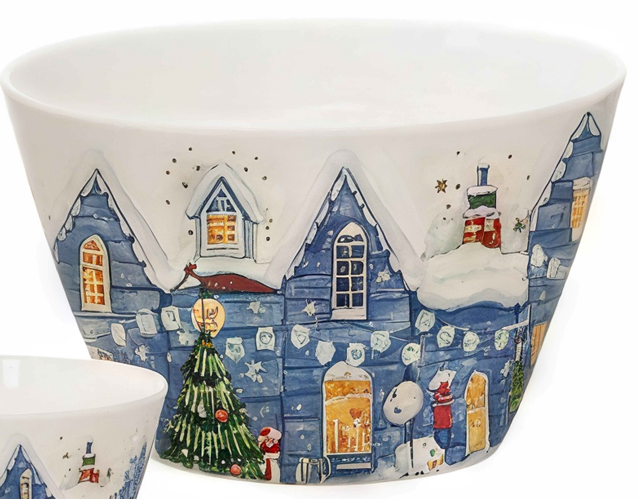 Салатник New Year Town Blue, 25.5см