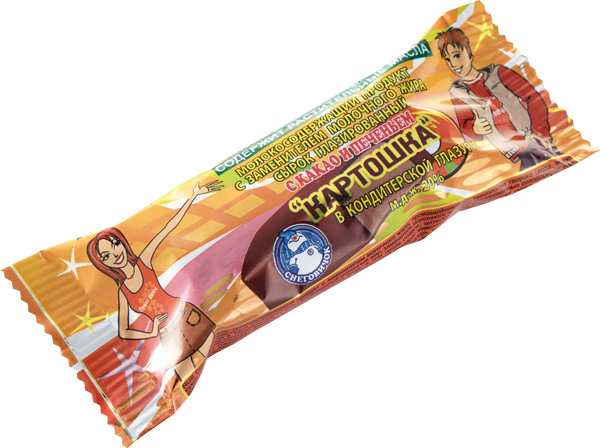 Сырок творожный глазированный Снеговичок Картошка с какао и печеньем 20%, 38г