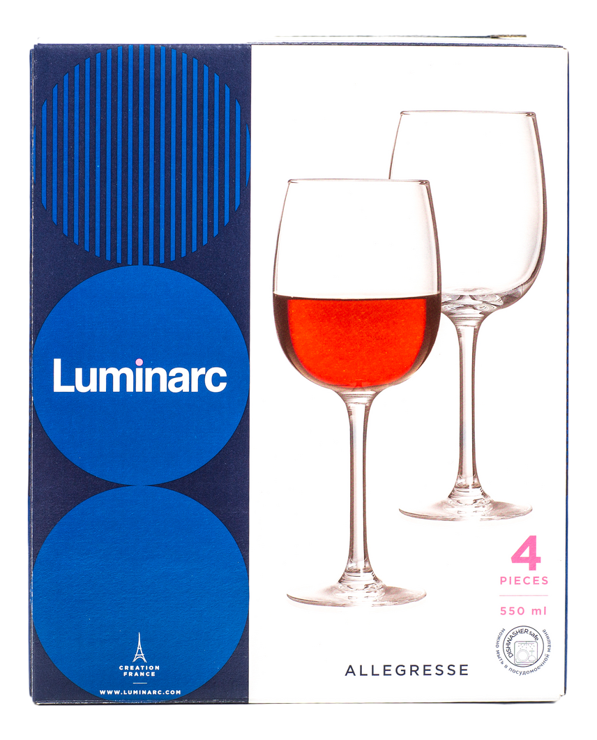 Набор бокалов для красного вина Luminarc Allegresse, 550мл х 4шт