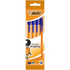 Ручки шариковые BIC Orange Fine синие, 4шт