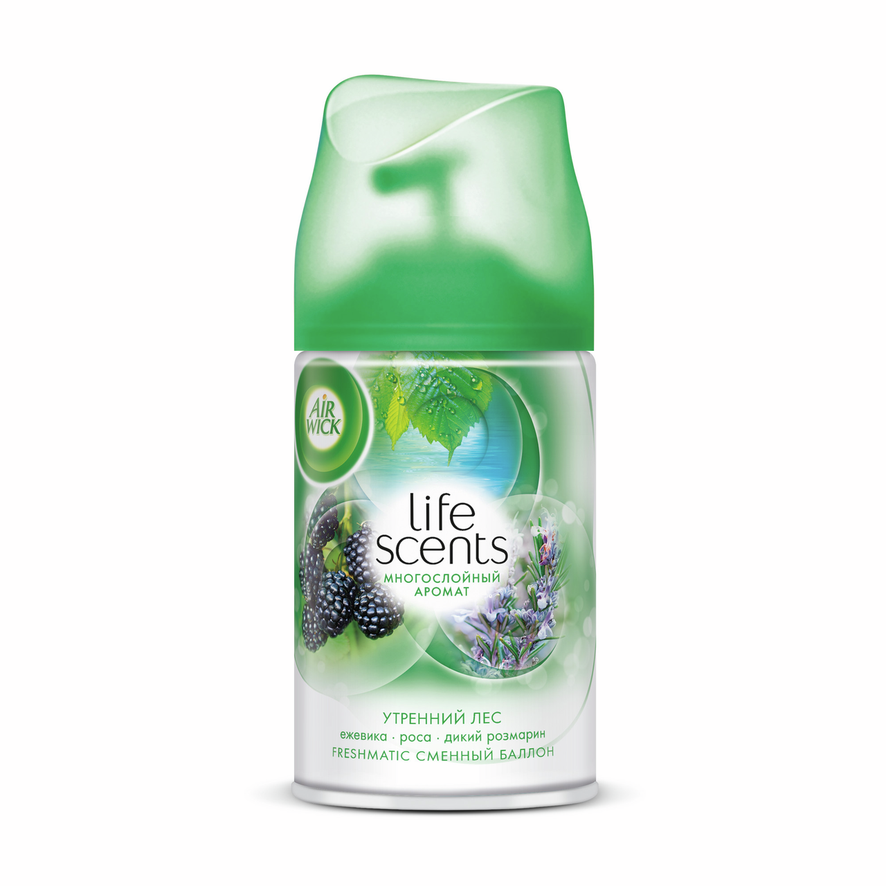 Освежитель воздуха аэрозольный AirWick Freshmatic Life Scents Утренний лес сменный баллон, 250мл