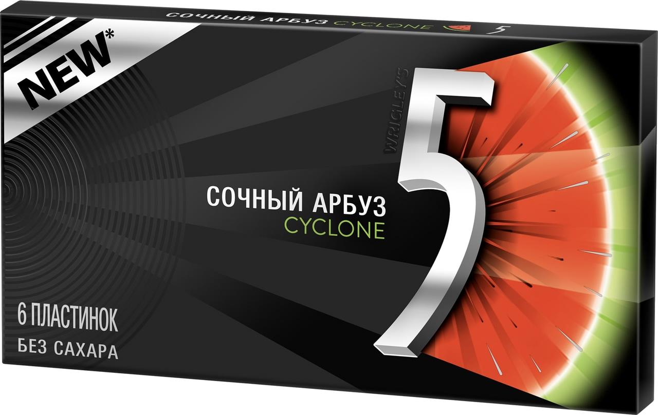 Жевательная резинка FIVE CYCLONE со вкусом арбуза 14,5 г