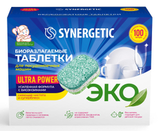 Таблетки для посудомоечной машины Synergetic Ultra Power, 100шт