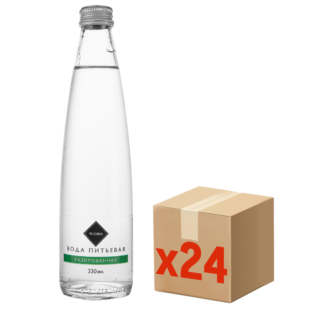 Изображение товара RIOBA газированная вода 330мл стеклянная бутылка 24 шт уникальный дизайн качество