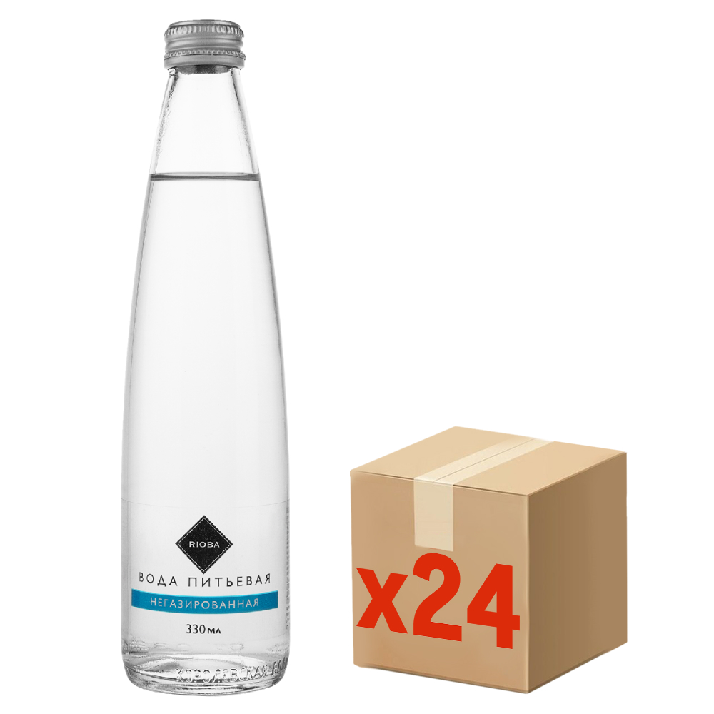 Изображение товара RIOBA вода питьевая негазированная 0,33 л, упаковка 24 шт, Россия