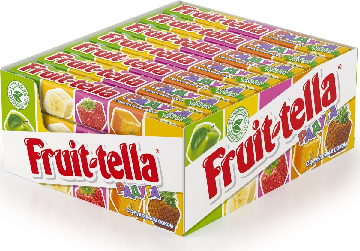 Конфеты fruit. Жевательные конфеты Fruittella Радуга 41 г. Жевательная конфета Фруттелла ассорти 41г. Жевательные конфеты Fruit-Tella Радуга с фруктовым соком 21 шт.. Жевательные конфеты Fruittella Радуга, 41 г х 21 шт.