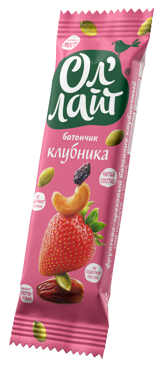 Изображение товара Батончик ЛД'ОЛ strawberry nut 30 г эффектный перекус Изображение товара Батончик ЛД'ОЛ strawberry nut 30 г эффектный перекус