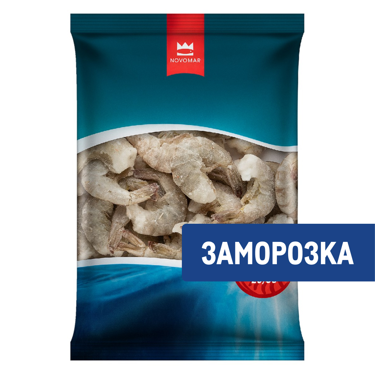 Креветки Океан вкуса белоногие без головы замороженные 26/30, 850г