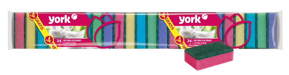 Губка для мытья посуды York 8.5 x 5.5 x 2.5см, 28шт