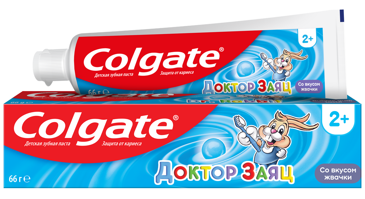 Изображение товара Зубная паста детская Colgate Доктор Заяц со вкусом жвачки 2+, 50мл