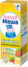 Биойогурт детский Наша Маша Клубника и земляника 2.5% с 8 месяцев, 200г