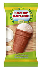 Мороженое пломбир Вологодский пломбир в вафельном стаканчике 15%, 100г